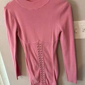 Fashion Nova Pink Ribbed Knit Top